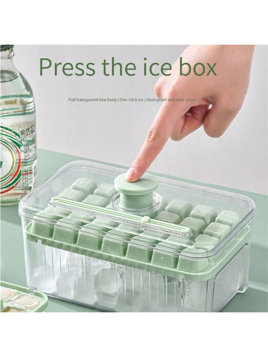 Press-Type Plastic Ice Cube Tray for Home Summer Use, Refrigerator Quick-Freeze Ice Box Mold